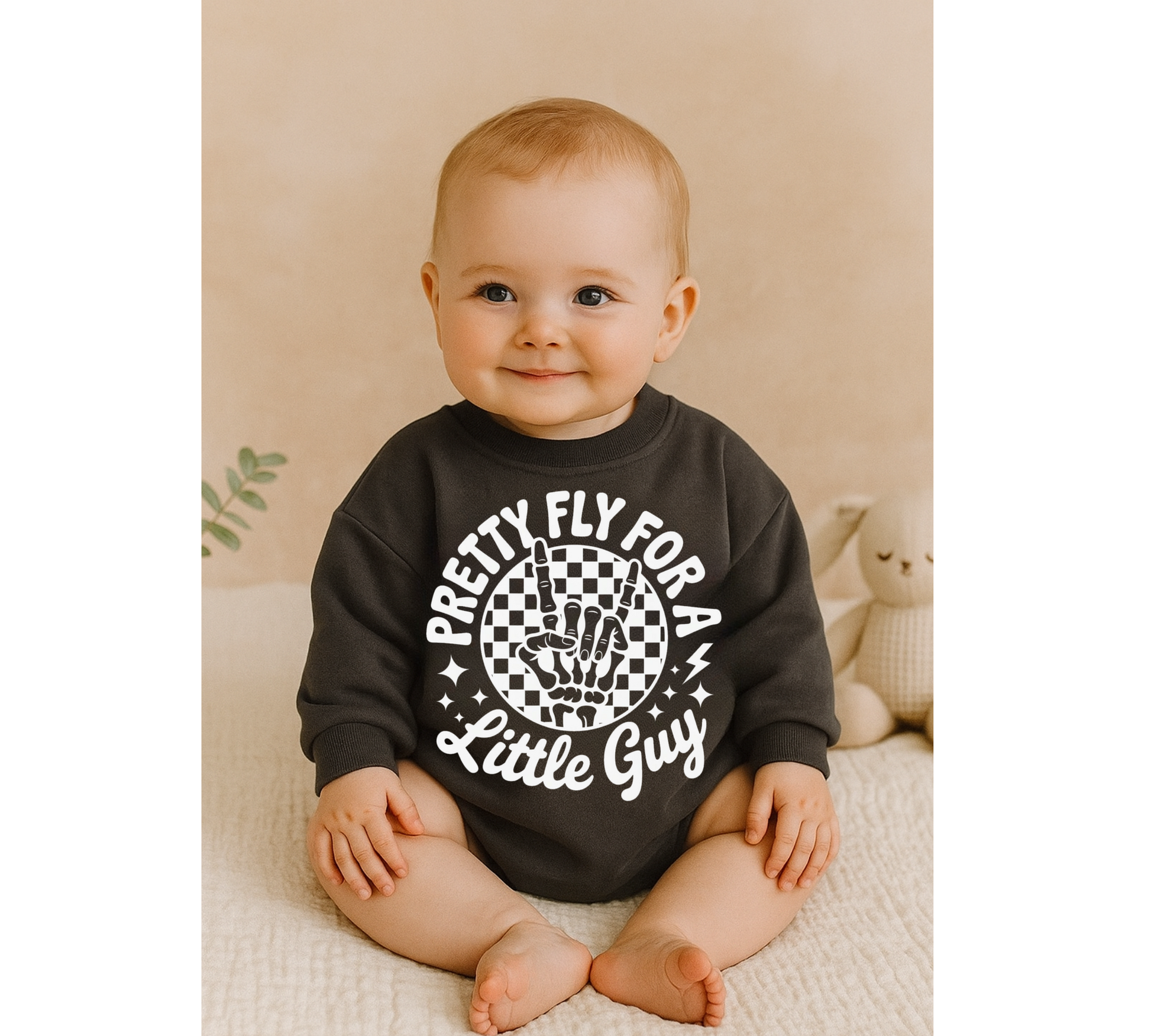 Baby Cotton Sweatshirt Romper - Pretty Fly Hippo Boutique