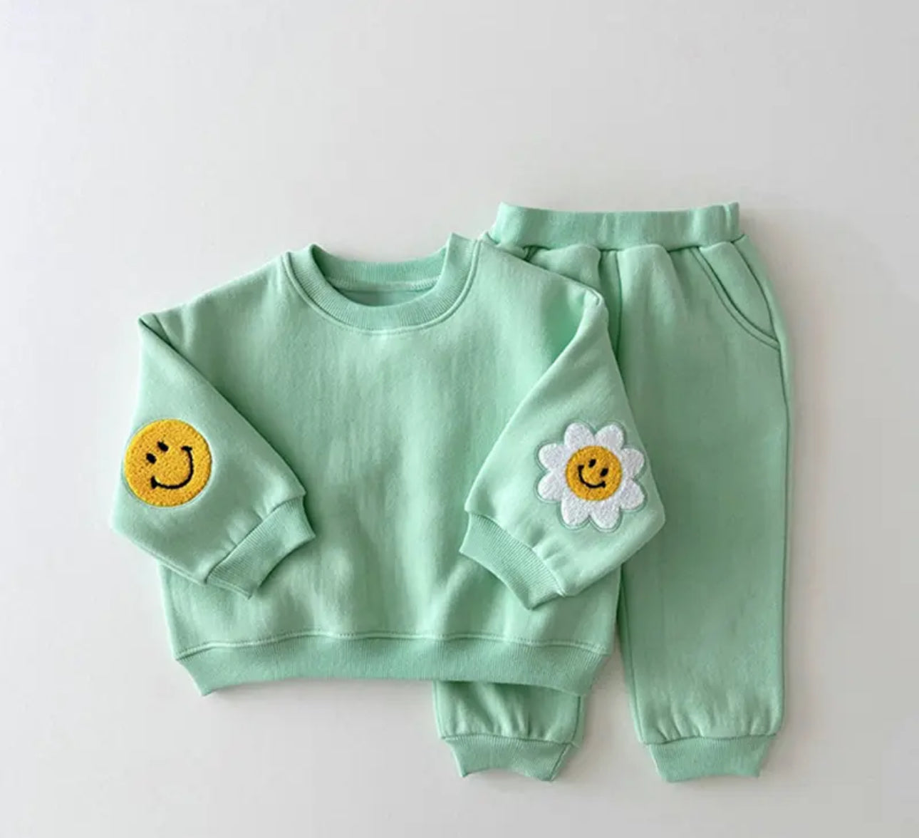 Smile Patch baby & toddler sweatshirt outfit set Hippo Boutique