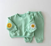 Smile Patch baby & toddler sweatshirt outfit set Hippo Boutique