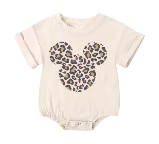 Leopard Mouse Baby t-shirt Bubble Romper Hippo Boutique