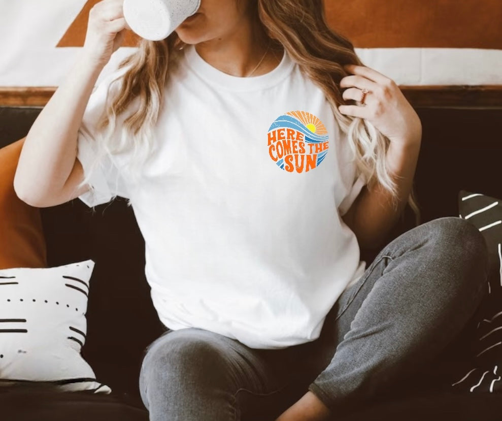 Here Comes The Sun Retro T-Shirts Hippo Boutique