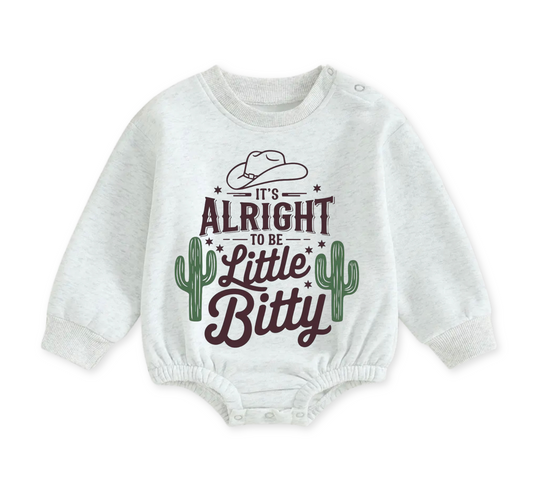 Soft warm fleece oversized Romper - Itty Bitty Cowboy Hippo Boutique