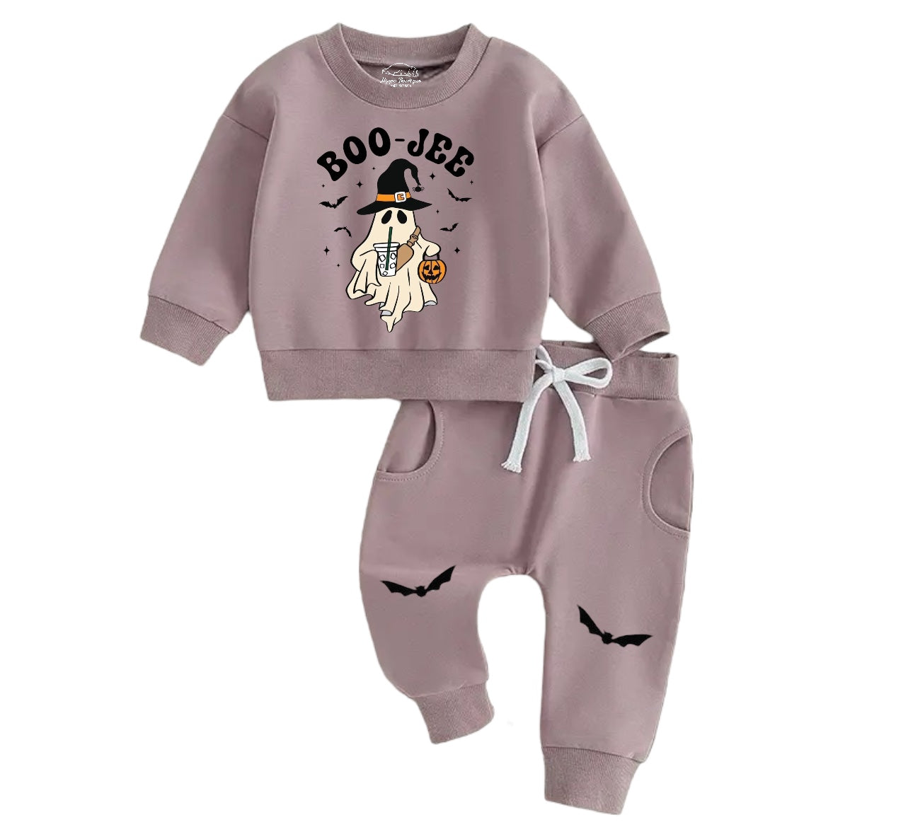 Boo jee Ghost Baby Halloween Sweatshirt Set Hippo Boutique