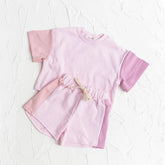Baby & Toddler cotton color block t-shirt & shorts outfit Hippo Boutique