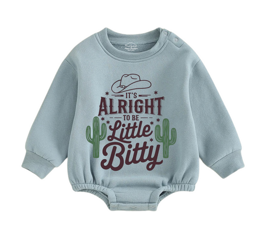 Soft warm fleece oversized Romper - Itty Bitty Cowboy Hippo Boutique