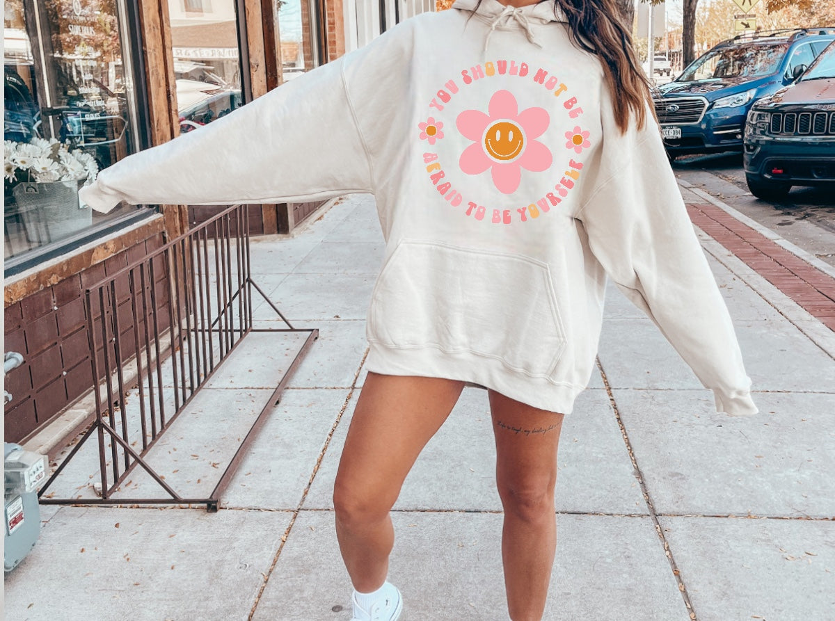 Be Yourself Smile Flower Positivity Sweatshirt Hippo Boutique