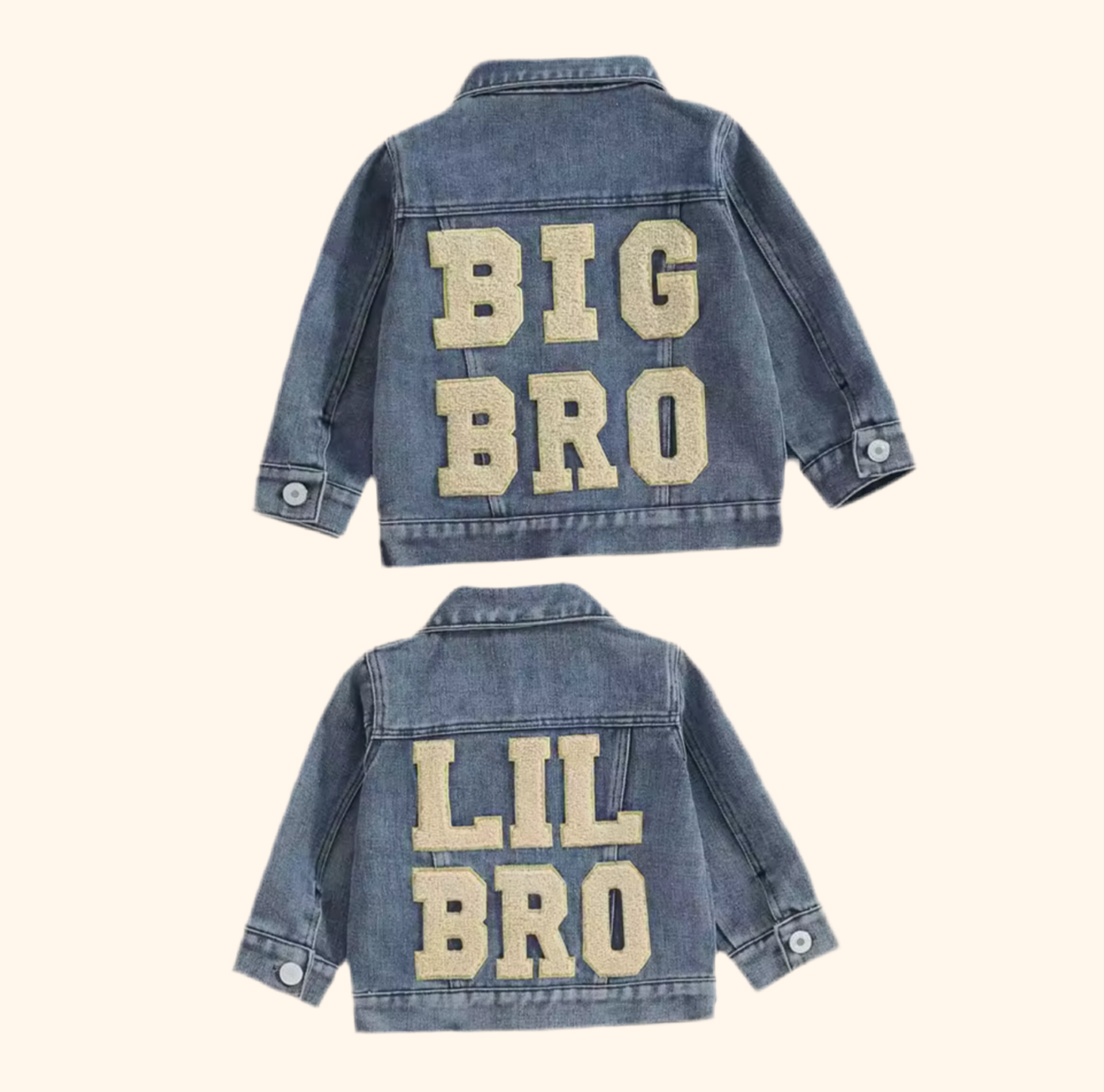 Big Bro Lil Bro Embroidered Baby & Toddler Jean Jacket Hippo Boutique