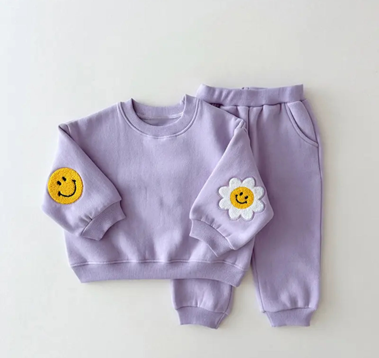 Smile Patch baby & toddler sweatshirt outfit set Hippo Boutique