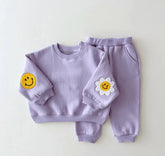 Smile Patch baby & toddler sweatshirt outfit set Hippo Boutique