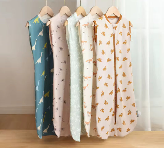 Baby Sleeping Bag Newborn Baby Swaddle Sleeveless Sleep Sack Summer Thin 100% Cotton Soft 2-Ways Zipper Diaper Changing Bag