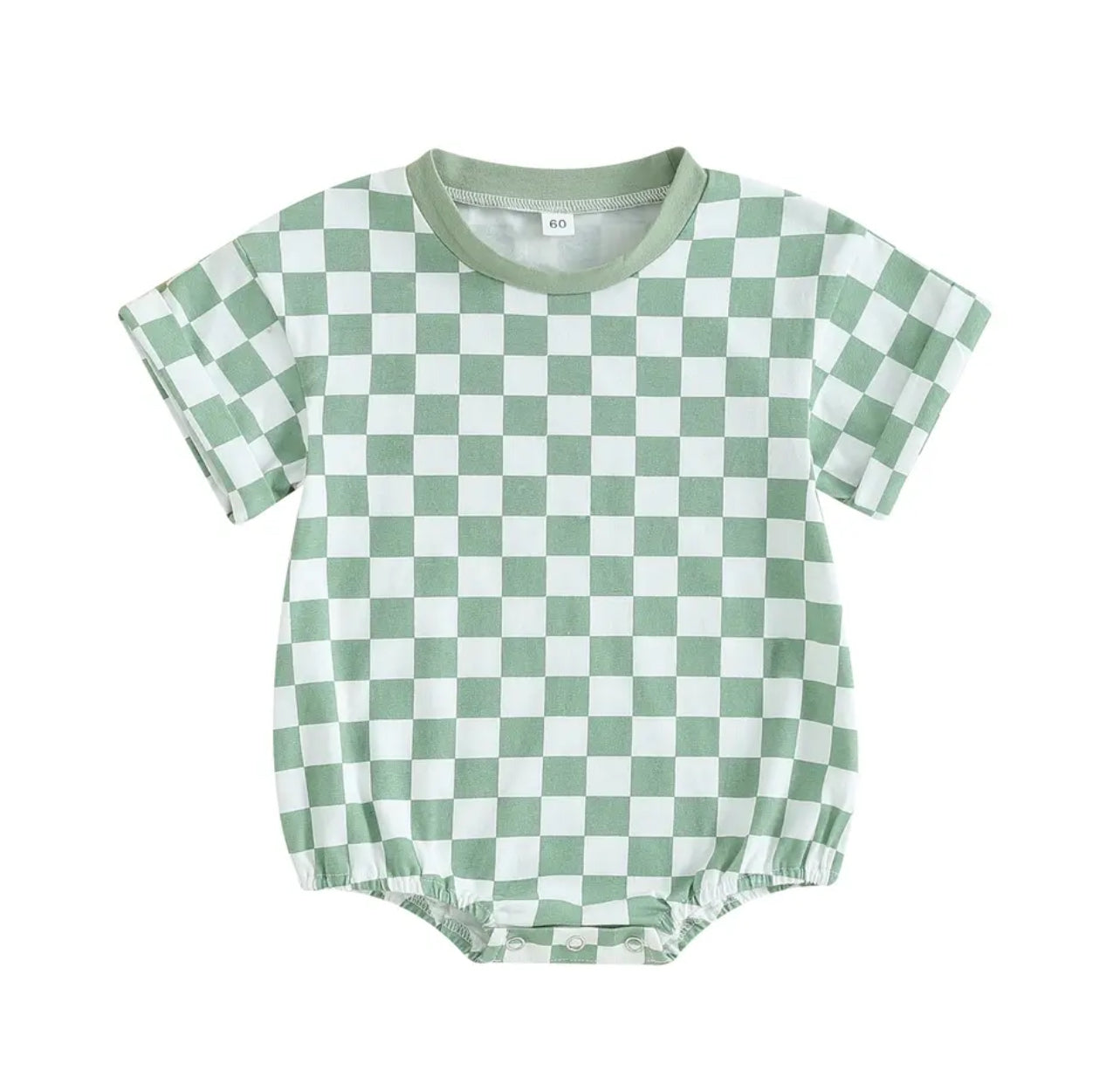 Baby Checkered T-Shirt Romper Hippo Boutique