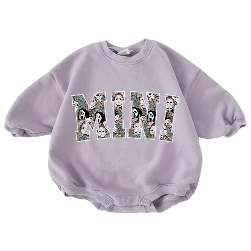 Cotton Scary Mini Baby Halloween Sweatshirt Romper Hippo Boutique