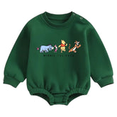Soft warm fleece Baby pooh Oversized Sweatshirt Romper Hippo Boutique