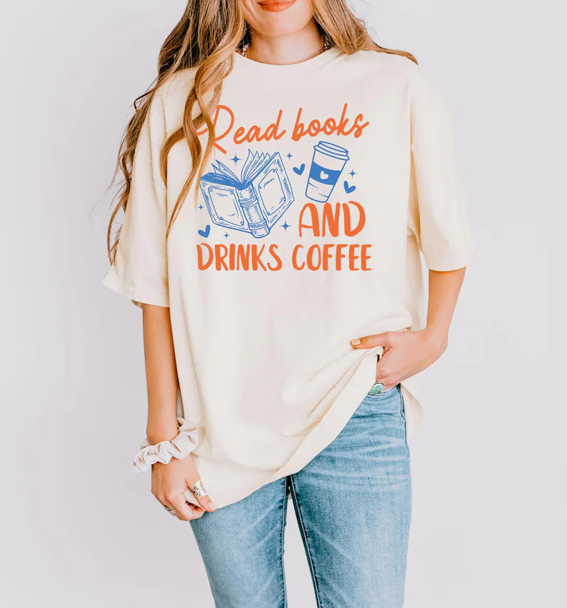 Read Books & Drink Coffee T-Shirts Hippo Boutique