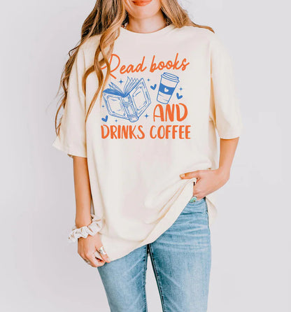 Read Books & Drink Coffee T-Shirts Hippo Boutique