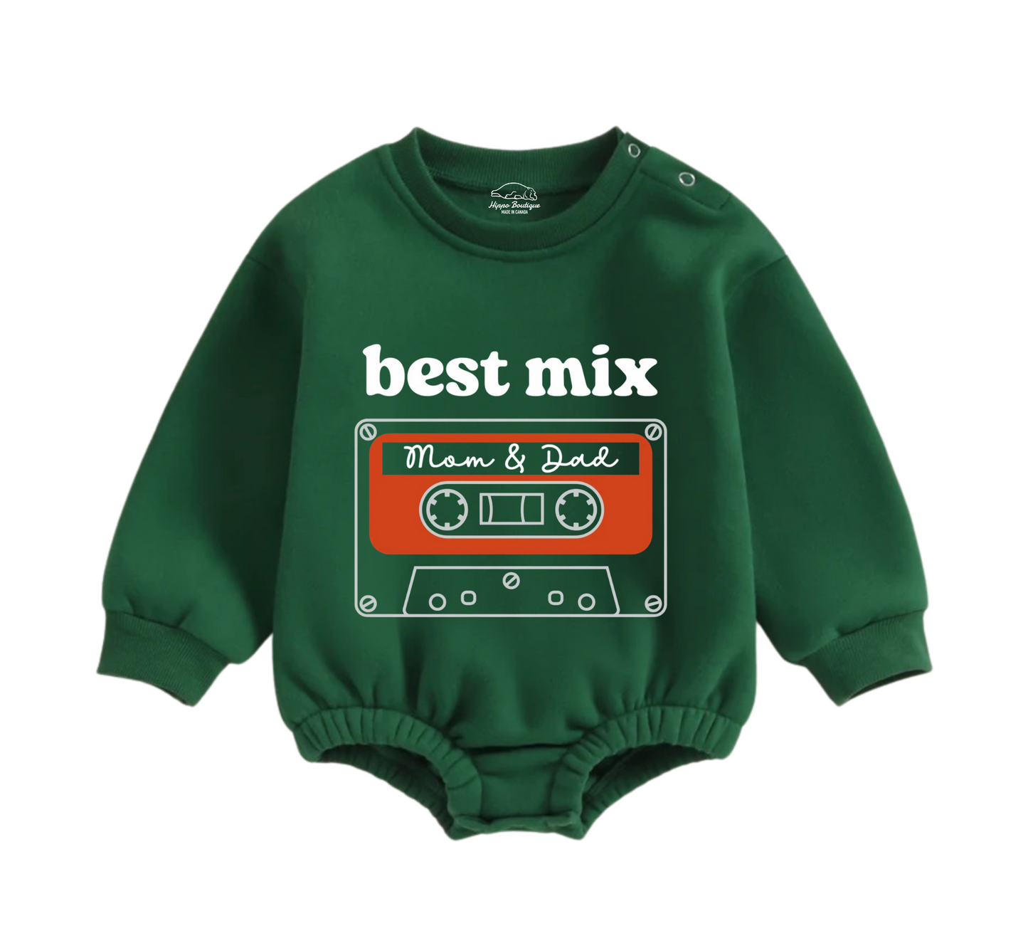 Soft warm fleece oversized Romper - Best Mix Tape Hippo Boutique