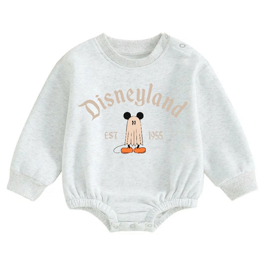 Soft warm fleece Baby Ghost Mouse Halloween Oversized Sweatshirt Bodysuit Hippo Boutique