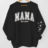 (Copy) Glitter Mama Sweatshirt with children’s name on sleeve Hippo Boutique
