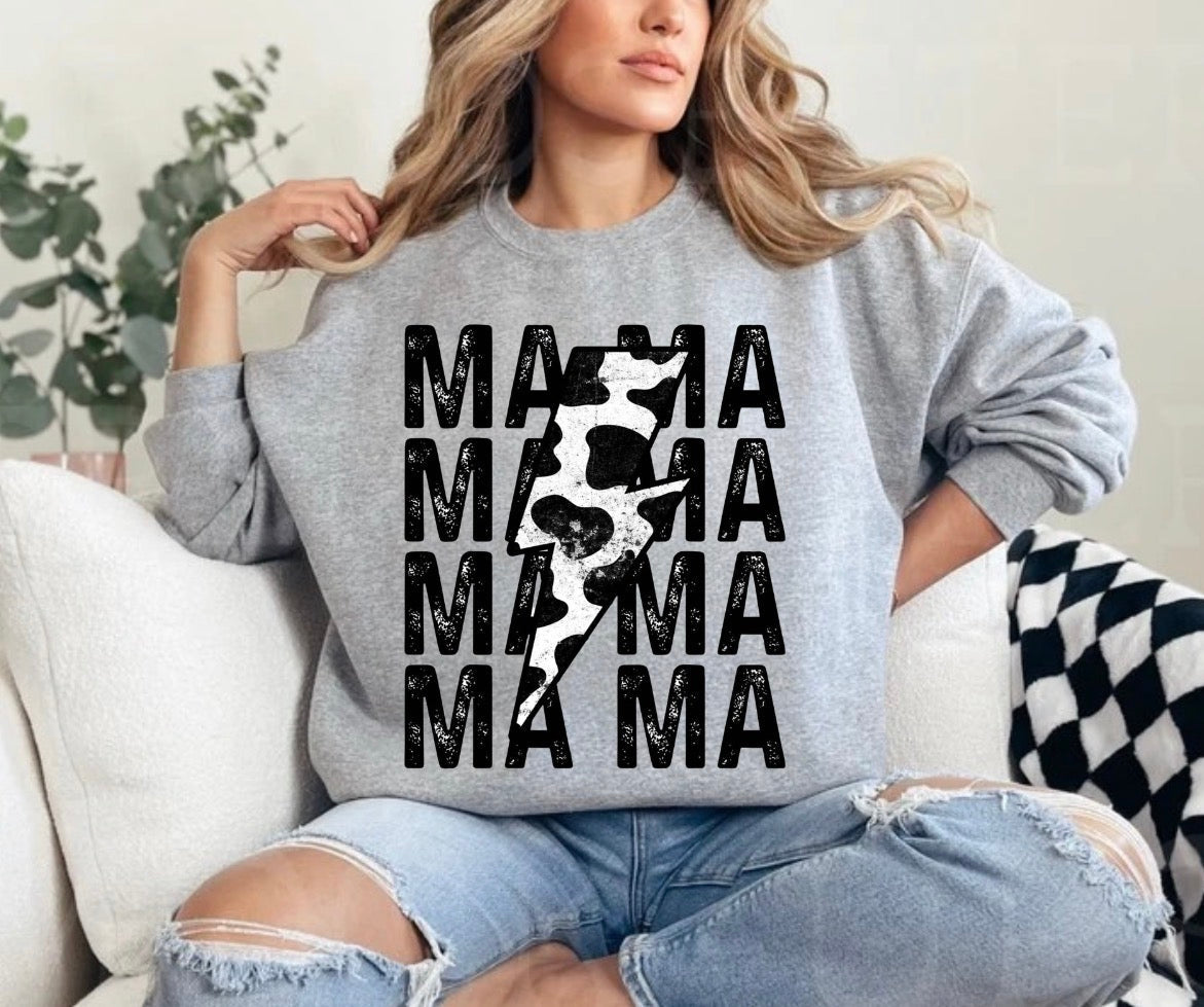T-Shirts Sweatshirts & Hoodies - Cow Print Mama Hippo Boutique