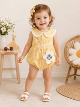 Baby & Toddler Girl Romper with Lace Collar Hippo Boutique