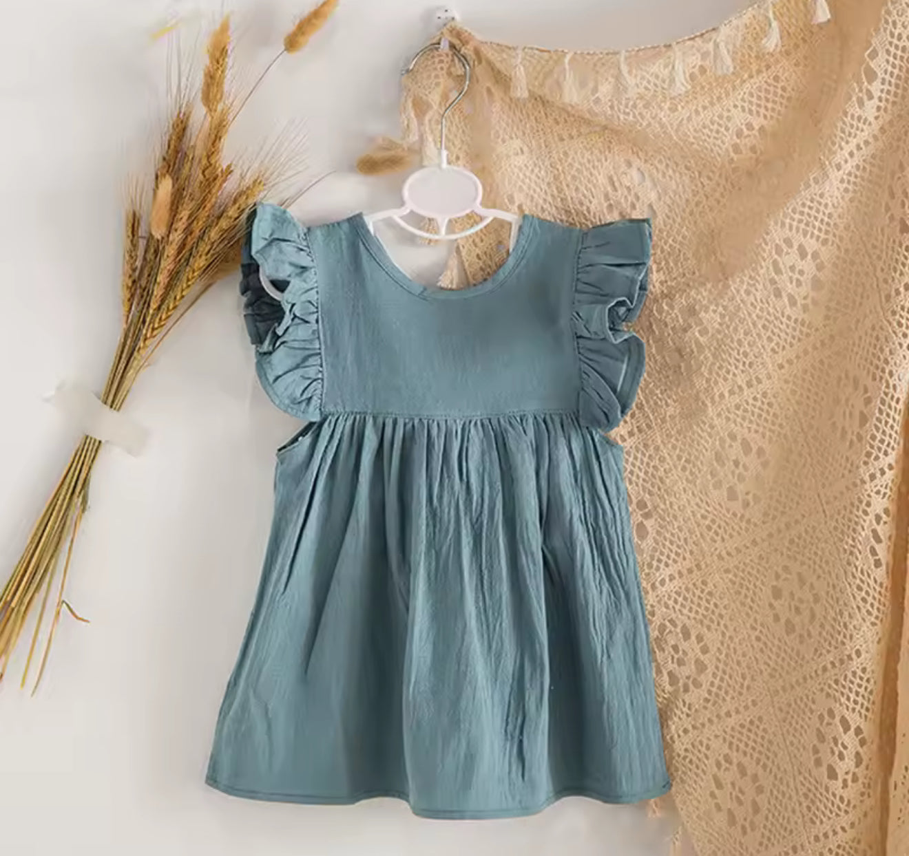 Baby Sleeveless Cotton Ruffled Dress Hippo Boutique