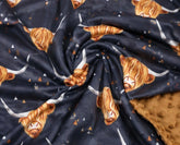 Brown Highland Cow Minky Baby Blanket Hippo Boutique