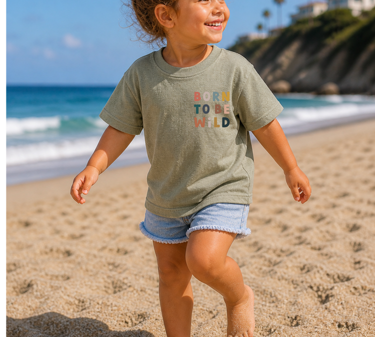 Toddler t-shirt- Born to be wild Hippo Boutique