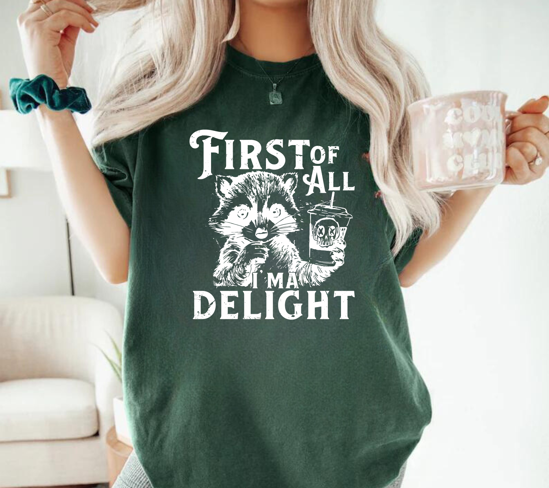 First of all I’m a Delight Raccoon T-Shirt Hippo Boutique