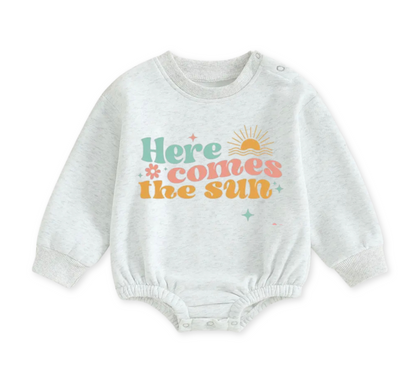Soft warm fleece oversized Romper - Here comes the sun Hippo Boutique