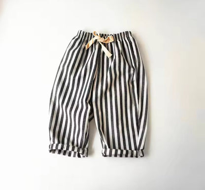 Kids & Toddler Striped Linen Cotton Pants Hippo Boutique