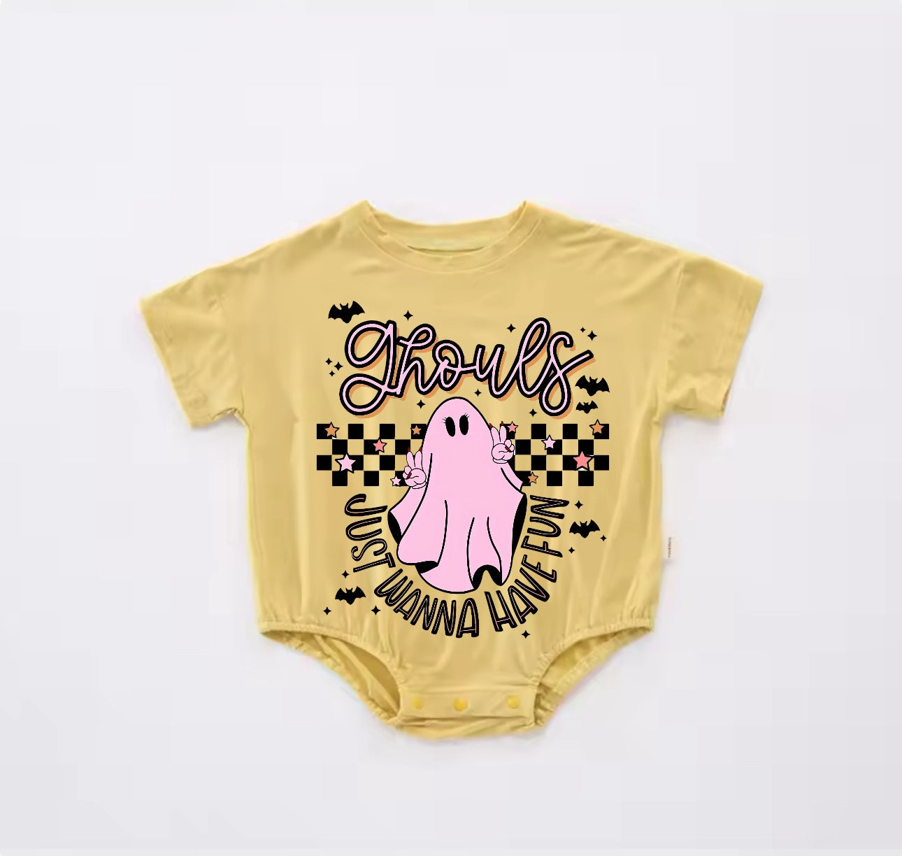 Baby Halloween t-shirt Bubble Romper - Ghouls Just wanna have Fun Hippo Boutique