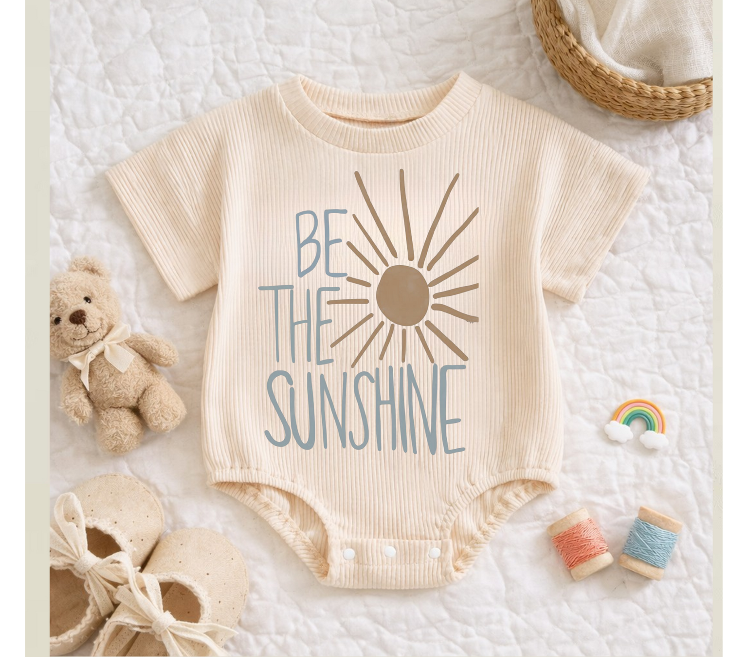 Baby romper tshirt bodysuit - Be the sunshine Hippo Boutique