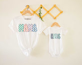 Checkered Bubs newborn baby bodysuit romper Hippo Boutique