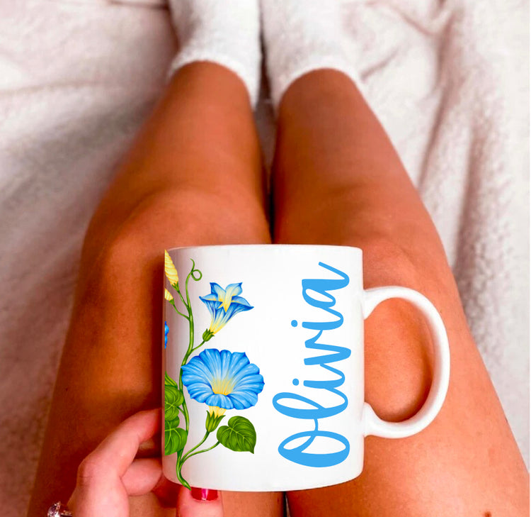Personalized Birth Flower Cup Hippo Boutique