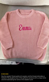 Personalized Name Newborn Baby Embroidered Knit Sweaters Hippo Boutique