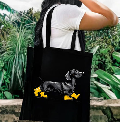 Dachshund Dog Rubber Boots Tote Shoulder Bag