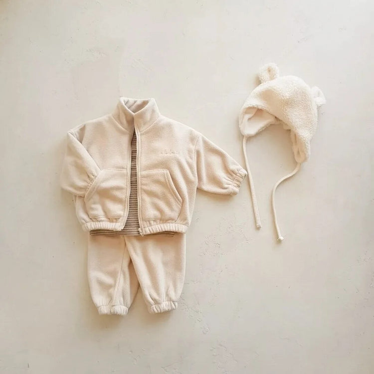 Baby & Toddler Half Zip Flannel Outfit Hippo Boutique