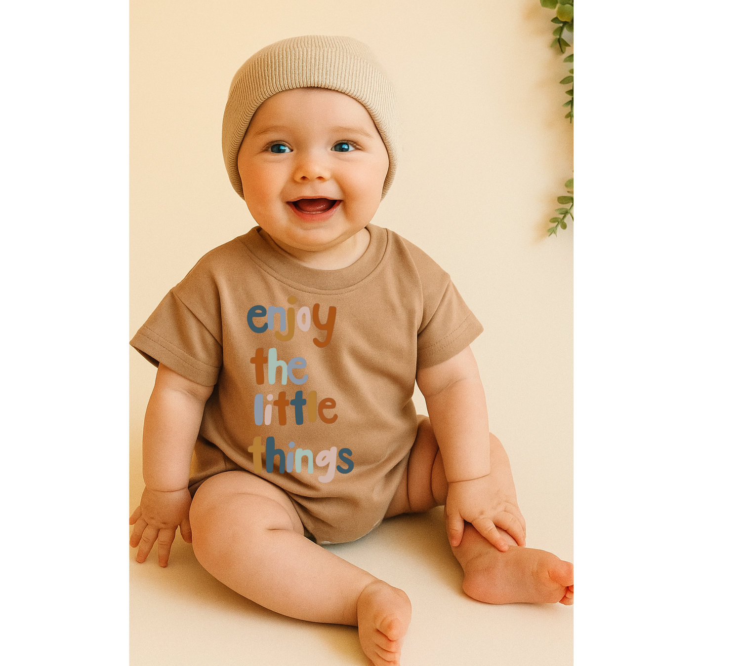 Baby t-shirt Bubble Romper - Enjoy the little things Hippo Boutique