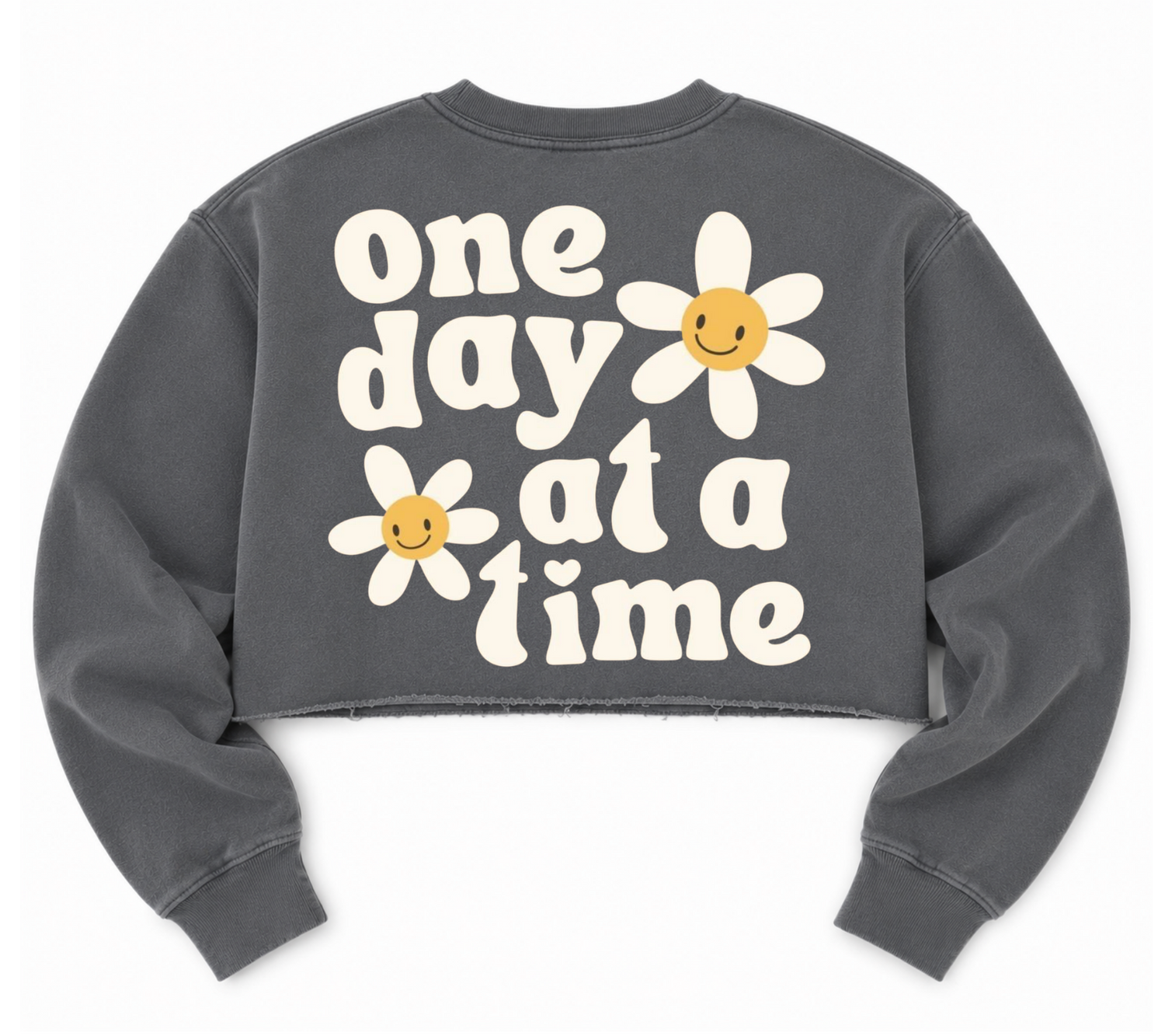 Cropped Sweatshirt - One day at a time Hippo Boutique