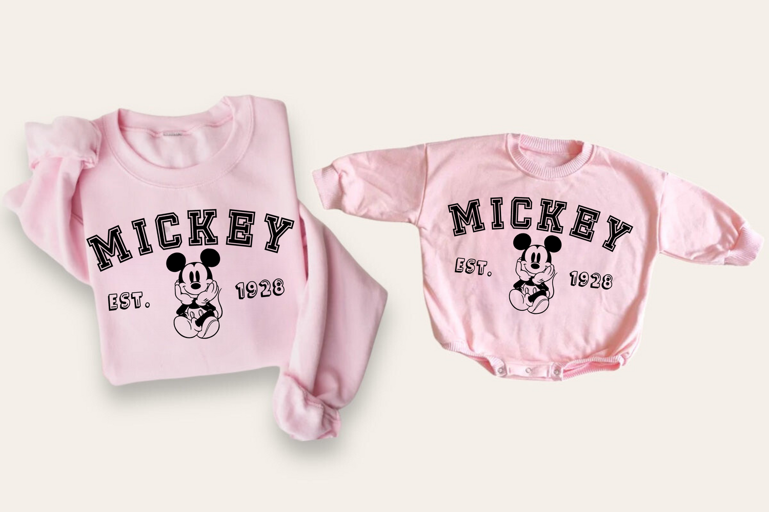 Mama & Mini matching Baby Mouse Sweatshirt Romper bodysuit & Crewneck Hippo Boutique