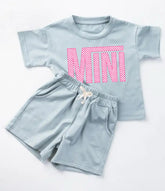 Checkered Mini Baby Girl T-Shirt & Shorts outfit Hippo Boutique