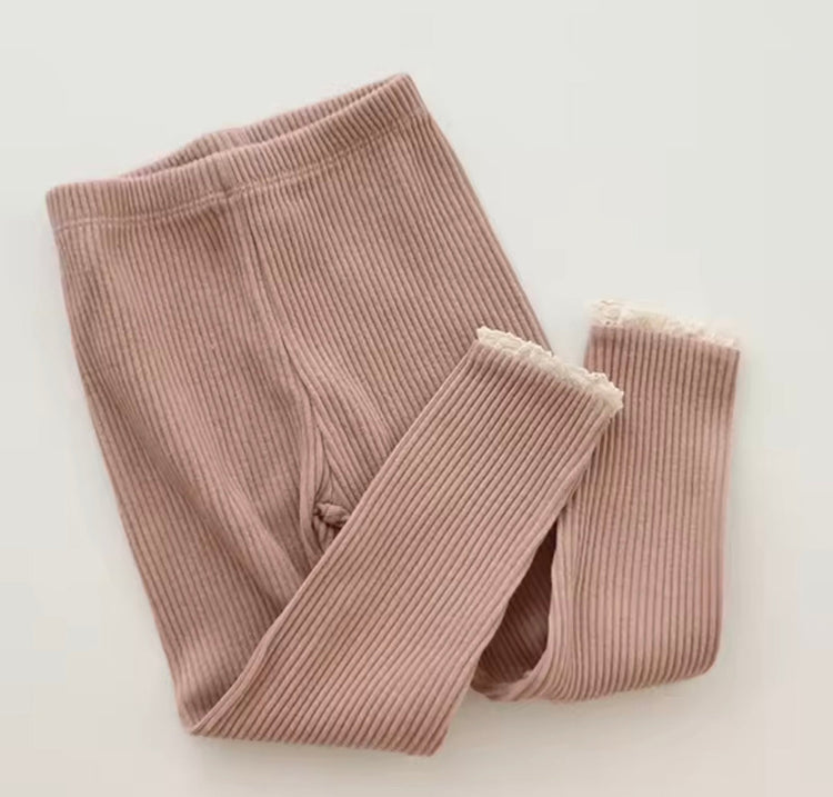 Newborn Baby Leggings with Lace Cuffs Hippo Boutique