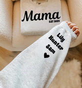 Custom Mama Sweatshirt with children’s name on sleeve Hippo Boutique