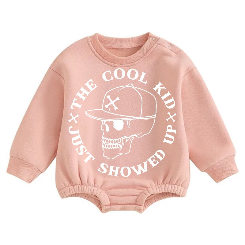 Cool Kid Soft warm fleece Baby Oversized Sweatshirt Romper Hippo Boutique