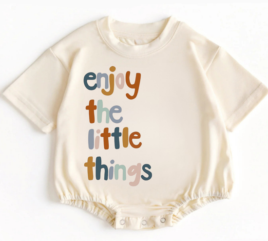Baby t-shirt Bubble Romper - Enjoy the little things Hippo Boutique