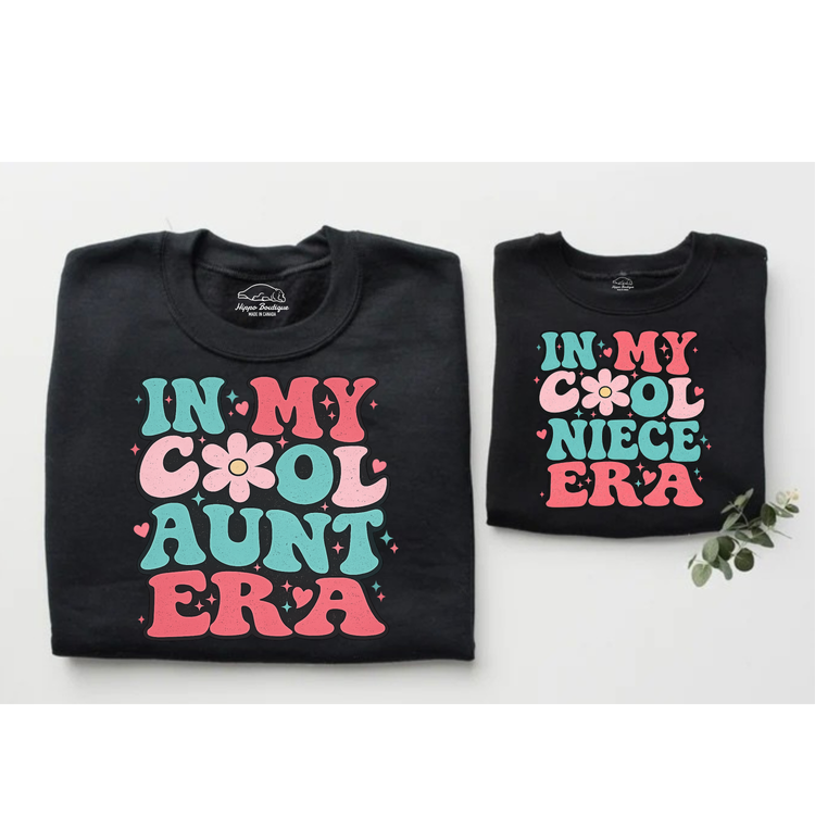 Aunt & Mini Matching Sweatshirts - In my cool Aunt Era Hippo Boutique