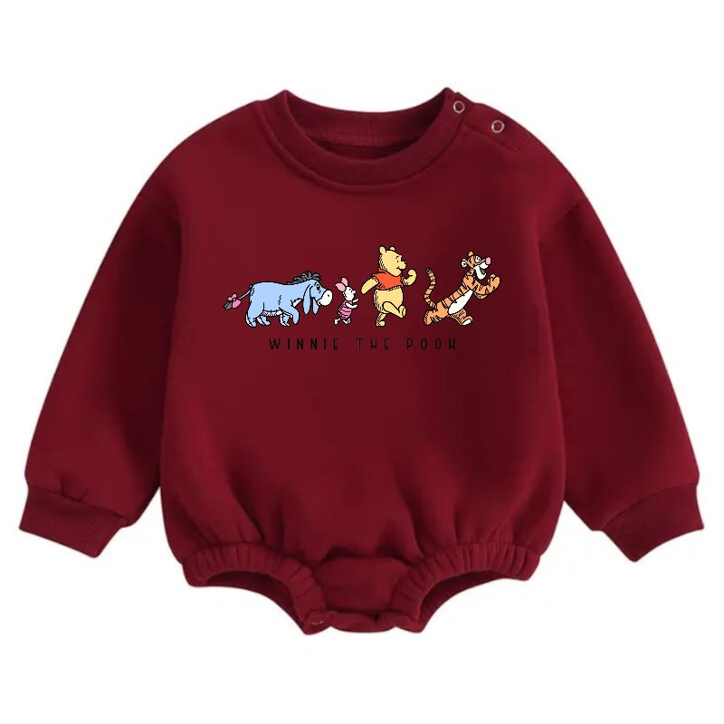 Soft warm fleece Baby pooh Oversized Sweatshirt Romper Hippo Boutique