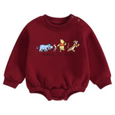 Soft warm fleece Baby pooh Oversized Sweatshirt Romper Hippo Boutique