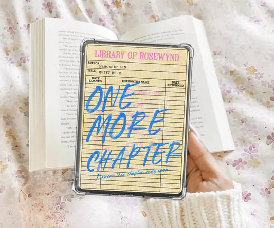 Yellow One more chapter library card Kindle insert with bookish designs yellow kindle insert halo graphic kindle card stock