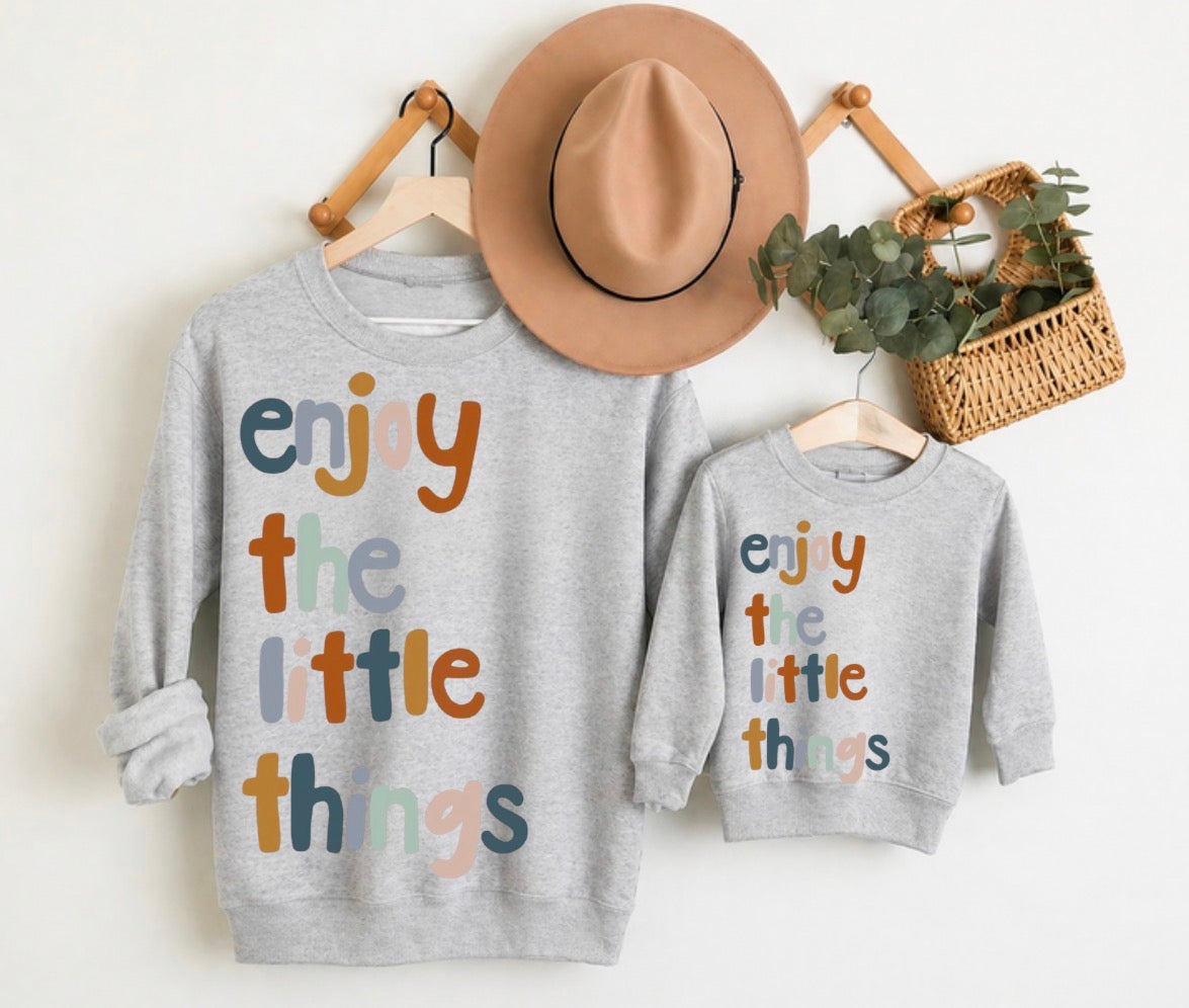 Mama & Mini Matching Sweatshirts - Enjoy the little things Hippo Boutique